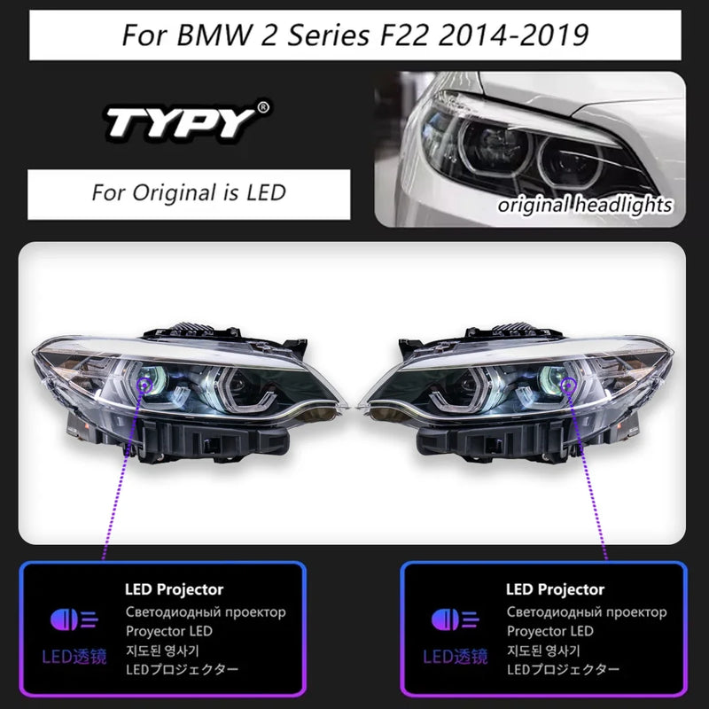 Phares LED BMW Série 2 F22 F23 2014-2021 - vue de dessus - Becquet Voiture