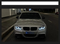 BMW 3 Series E90 Dual Lens LED Headlights 2005-2012 - fitted on vehicle - Becquet Voiture