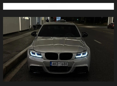 Phares LED BMW Série 3 E90 Double Lentille 2005-2012 - installé sur véhicule - Becquet Voiture