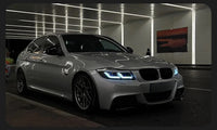 BMW 3 Series E90 Dual Lens LED Headlights 2005-2012 - studio packshot - Becquet Voiture