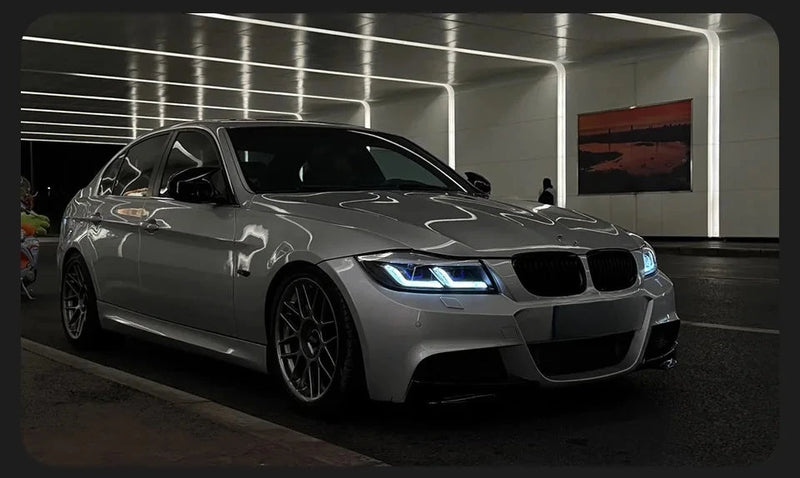 BMW 3 Series E90 Dual Lens LED Headlights 2005-2012 - studio packshot - Becquet Voiture