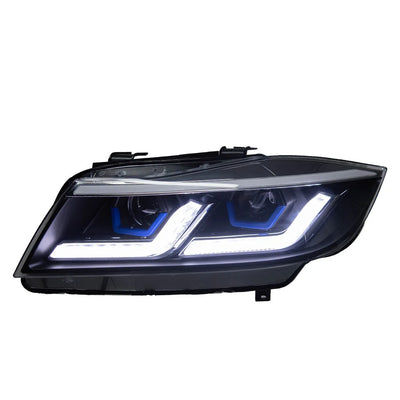 Phares LED BMW Série 3 E90 Double Lentille 2005-2012 - vue arrière - Becquet Voiture