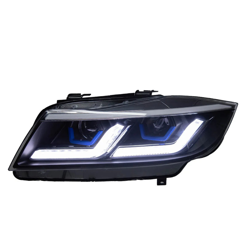 BMW 3 Series E90 Dual Lens LED Headlights 2005-2012 - rear view - Becquet Voiture