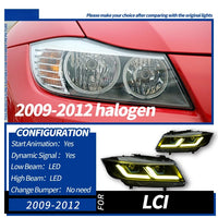 BMW 3 Series E90 Dual Lens LED Headlights 2005-2012 - front view 2 - Becquet Voiture