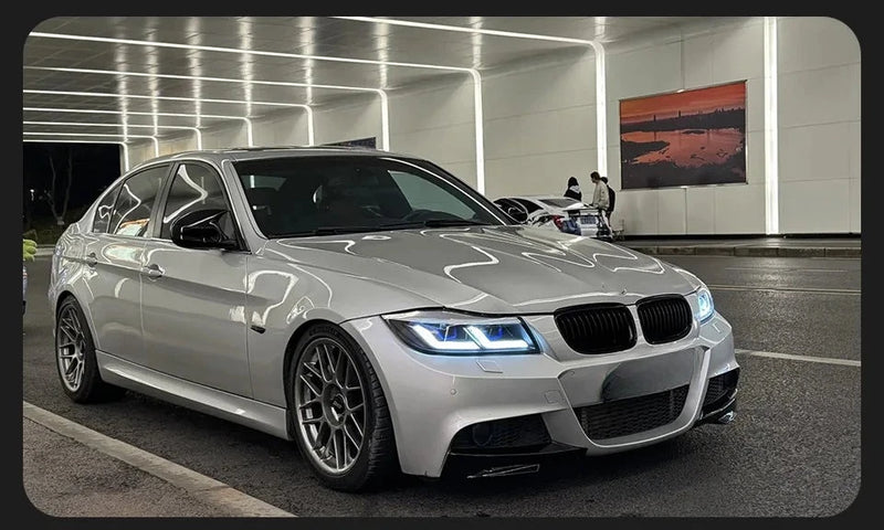 BMW 3 Series E90 Dual Lens LED Headlights 2005-2012 - three-quarter view - Becquet Voiture