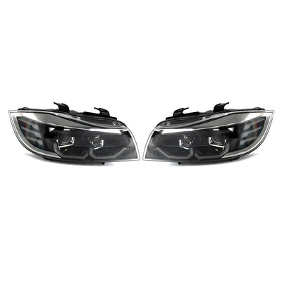 Phares LED BMW Série 3 E90 E91 2005-2008 Crystal DRL - packshot studio - Becquet Voiture