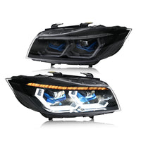 BMW 3 Series E90 E91 2005-2011 LED Headlights RGB Tuning - fitting detail - Becquet Voiture
