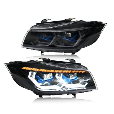 Phares LED BMW Série 3 E90 E91 2005-2011 RGB Tuning - détail du montage - Becquet Voiture