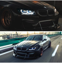 BMW 3 Series E90 E91 2005-2011 LED Headlights RGB Tuning - fitted on vehicle - Becquet Voiture