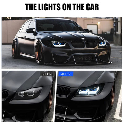 Phares LED BMW Série 3 E90 E91 2005-2011 RGB Tuning - vue de profil - Becquet Voiture