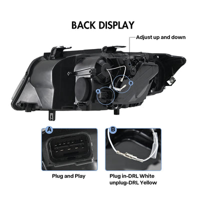 Phares LED BMW Série 3 E90 E91 2005-2012 - packshot studio - Becquet Voiture