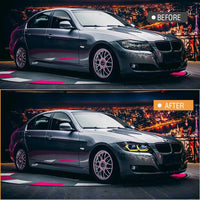 LED Headlights BMW 3 Series E90 E91 2005-2012 - rear view - Becquet Voiture
