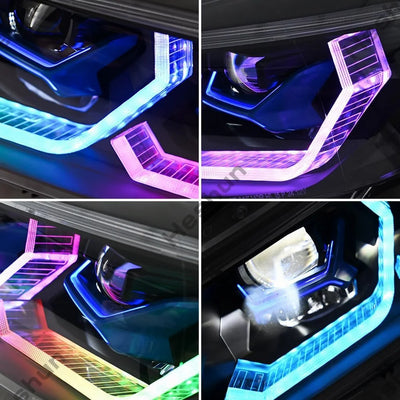 Phares LED BMW Série 3 E90 E91 DRL Clignotant Séquentiel - packshot studio - Becquet Voiture
