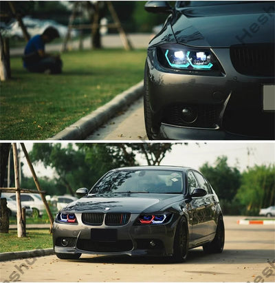 Phares LED BMW Série 3 E90 E91 DRL Clignotant Séquentiel - vue arrière - Becquet Voiture