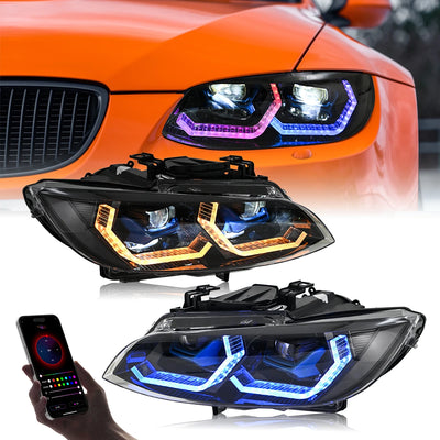 Phares LED BMW Série 3 E92 E93 2007-2013 - vue de face - Becquet Voiture