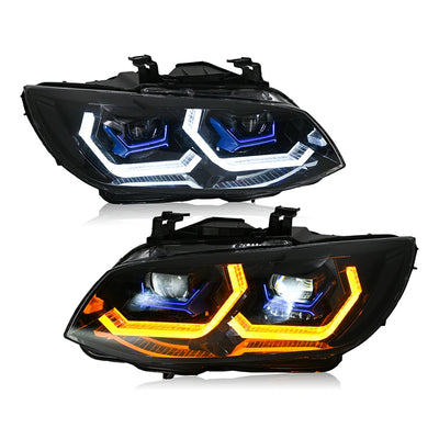 Phares LED BMW Série 3 E92 E93 2007-2013 - vue rapprochée - Becquet Voiture