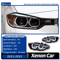 Phares LED BMW Série 3 F30 2012-2019 - vue de dessus - Becquet Voiture