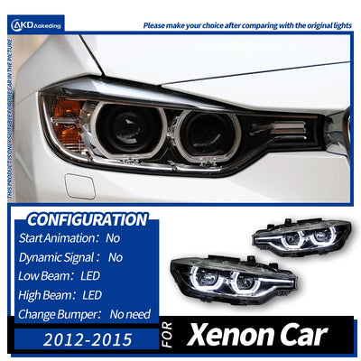 Phares LED BMW Série 3 F30 2012-2019 - vue de dessus - Becquet Voiture