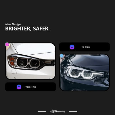 Phares LED BMW Série 3 F30 2012-2019 - vue de profil - Becquet Voiture