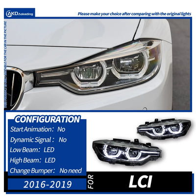 Phares LED BMW Série 3 F30 2012-2019 - vue rapprochée - Becquet Voiture