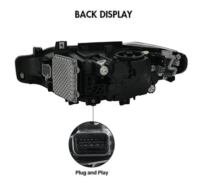 Phares LED BMW Série 3 F30 2013-2018 M Performance - vue de trois-quarts - Becquet Voiture