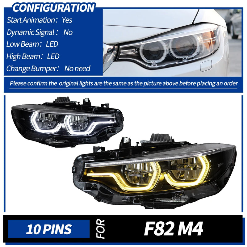 Phares LED BMW Série 4 F32 F33 F36 2012-2020 - détail du montage - Becquet Voiture