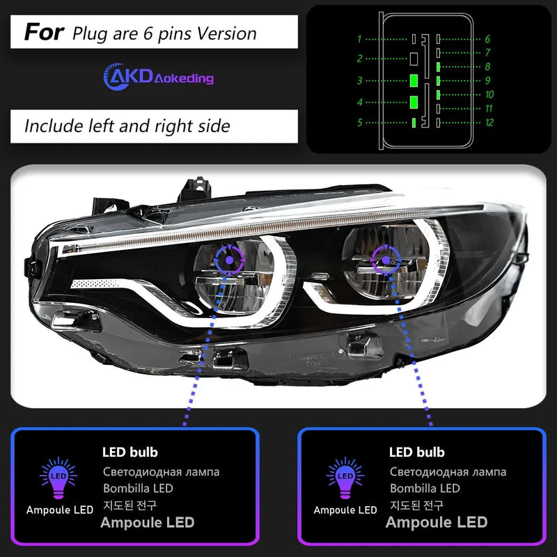 Phares LED BMW Série 4 F32 F33 F36 2012-2020 - vue de face 2 - Becquet Voiture