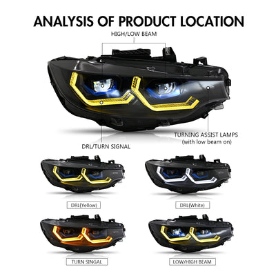 Phares LED BMW Serie 4 F32 F36 F80 2013-2020 - installé sur véhicule - Becquet Voiture