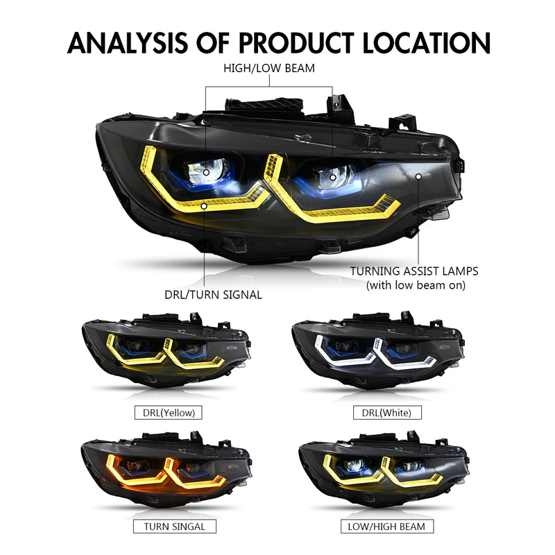 Phares LED BMW Serie 4 F32 F36 F80 2013-2020 - installé sur véhicule - Becquet Voiture