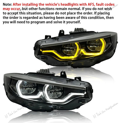 Phares LED BMW Série 4 F32 F82 F36 M4 2013-2020 - détail du montage - Becquet Voiture