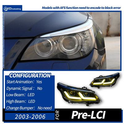 Phares LED BMW Série 5 E60 2003-2010 - détail du montage - Becquet Voiture