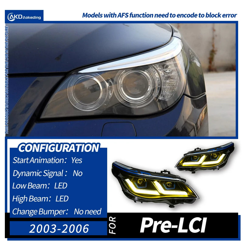 Phares LED BMW Série 5 E60 2003-2010 - détail du montage - Becquet Voiture
