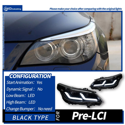 Phares LED BMW Série 5 E60 2003-2010 - en situation - Becquet Voiture