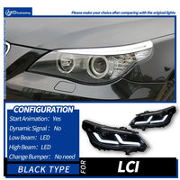 Phares LED BMW Série 5 E60 2003-2010 - vue de dessus - Becquet Voiture