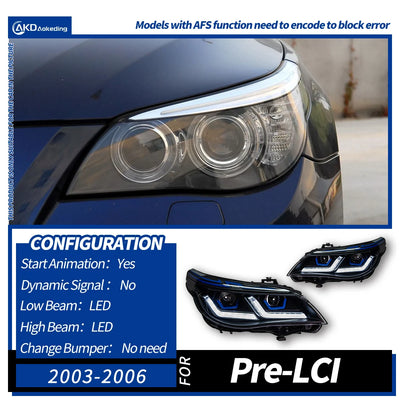 Phares LED BMW Série 5 E60 2003-2010 - vue de face 2 - Becquet Voiture