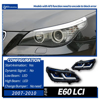Phares LED BMW Série 5 E60 2003-2010 - vue de profil 2 - Becquet Voiture