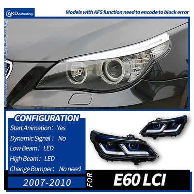 Phares LED BMW Série 5 E60 2003-2010 - vue de profil 2 - Becquet Voiture
