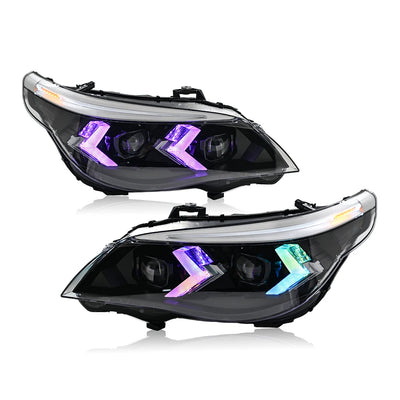 Phares LED BMW Série 5 E60 E61 2005-2010 - détail du montage - Becquet Voiture