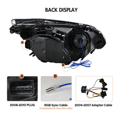 Phares LED BMW Série 5 E60 E61 2005-2010 - packshot studio - Becquet Voiture