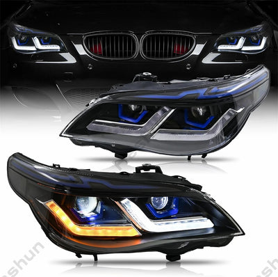 Phares LED BMW Série 5 E60 E61 M5 DRL 2003-2010 - vue de face - Becquet Voiture