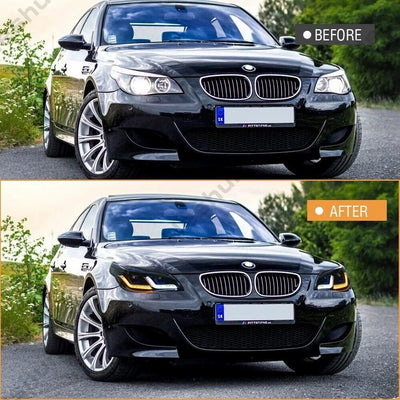 Phares LED BMW Série 5 E60 E61 M5 DRL 2003-2010 - vue de profil - Becquet Voiture