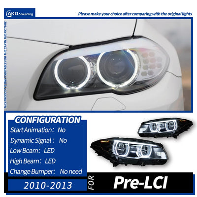 Phares LED BMW Série 5 F10 F11 2010-2017 - détail du montage - Becquet Voiture