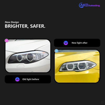 Phares LED BMW Série 5 F10 F11 2010-2017 - vue de profil - Becquet Voiture