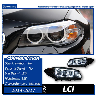 Phares LED BMW Série 5 F10 F11 2010-2017 - vue rapprochée - Becquet Voiture