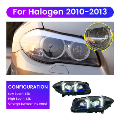 Phares LED BMW Série 5 F10 F18 2010-2017 (réf. 2) - détail du montage - Becquet Voiture