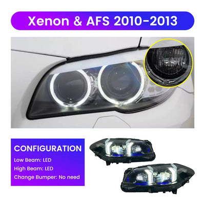 Phares LED BMW Série 5 F10 F18 2010-2017 (réf. 2) - en situation - Becquet Voiture