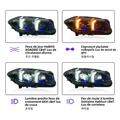 Phares LED BMW Série 5 F10 F18 2010-2017 (réf. 2) - vue arrière - Becquet Voiture