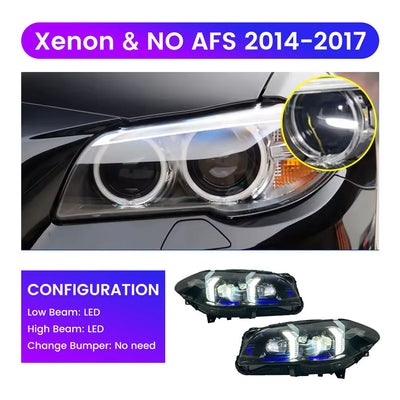 Phares LED BMW Série 5 F10 F18 2010-2017 (réf. 2) - vue de dessus - Becquet Voiture