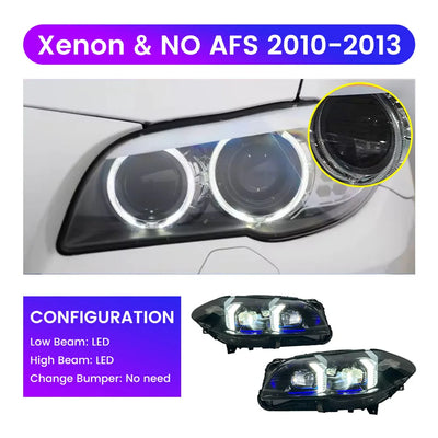 Phares LED BMW Série 5 F10 F18 2010-2017 (réf. 2) - vue de face 2 - Becquet Voiture