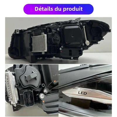 Phares LED BMW Série 5 F10 F18 2010-2017 (réf. 2) - vue de profil - Becquet Voiture